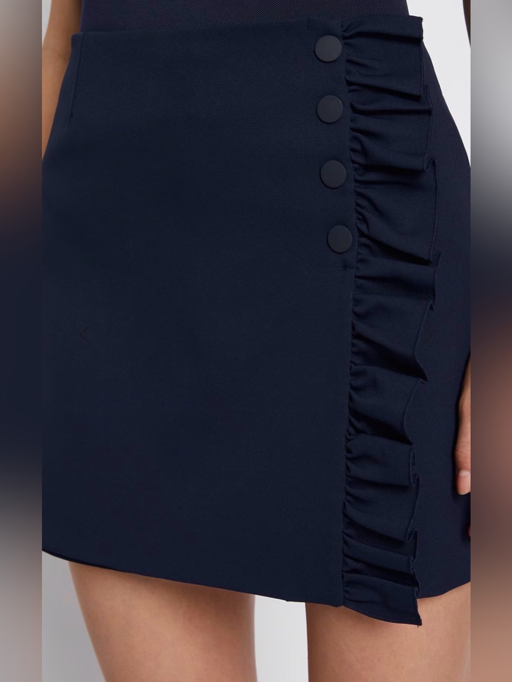 Tory Burch Navy Ruffle Mini Skirt
